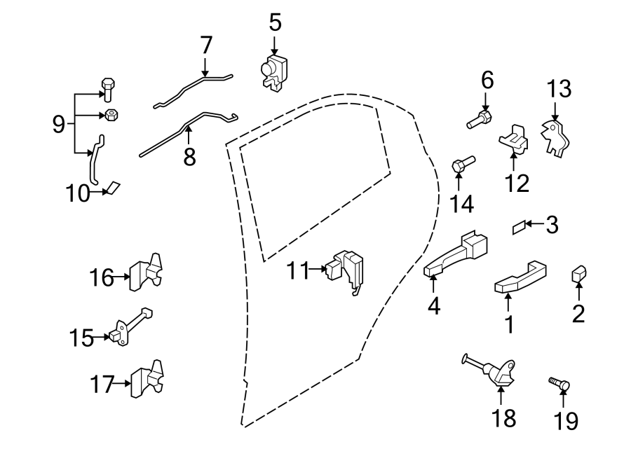 Diagram REAR DOOR. LOCK & HARDWARE. for your 2014 Chevrolet Spark   