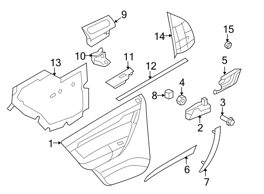 Diagram REAR DOOR. INTERIOR TRIM. for your 2005 Chevrolet Silverado   