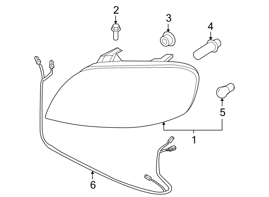 Diagram FRONT LAMPS. HEADLAMP COMPONENTS. for your 2005 Chevrolet Malibu   