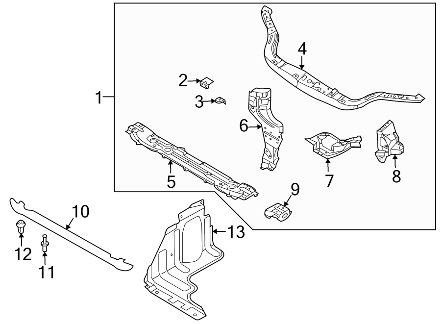 Diagram RADIATOR SUPPORT. for your 2021 Chevrolet Corvette   