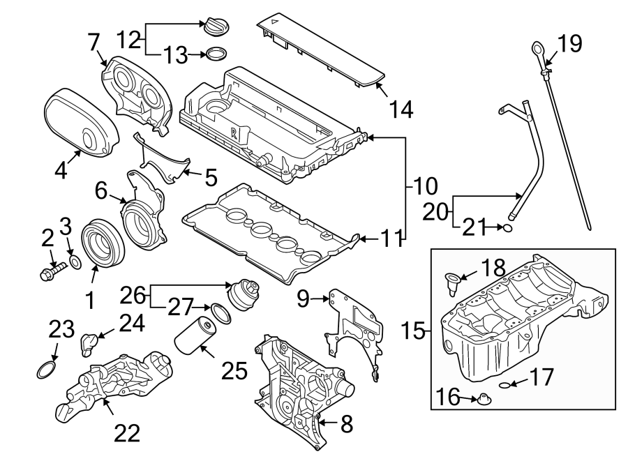 Diagram ENGINE / TRANSAXLE. ENGINE PARTS. for your 2016 Cadillac ATS   