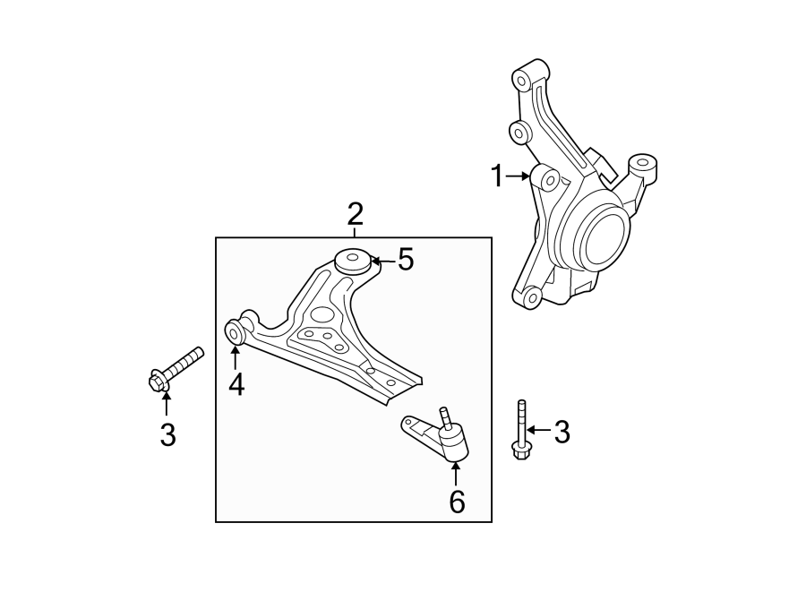 Diagram FRONT SUSPENSION. SUSPENSION COMPONENTS. for your 2012 GMC Sierra 2500 HD 6.6L Duramax V8 DIESEL A/T 4WD SLT Crew Cab Pickup Fleetside 