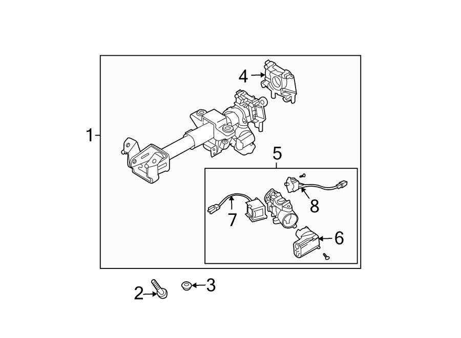 Diagram STEERING COLUMN ASSEMBLY. for your 2023 Chevrolet Corvette   