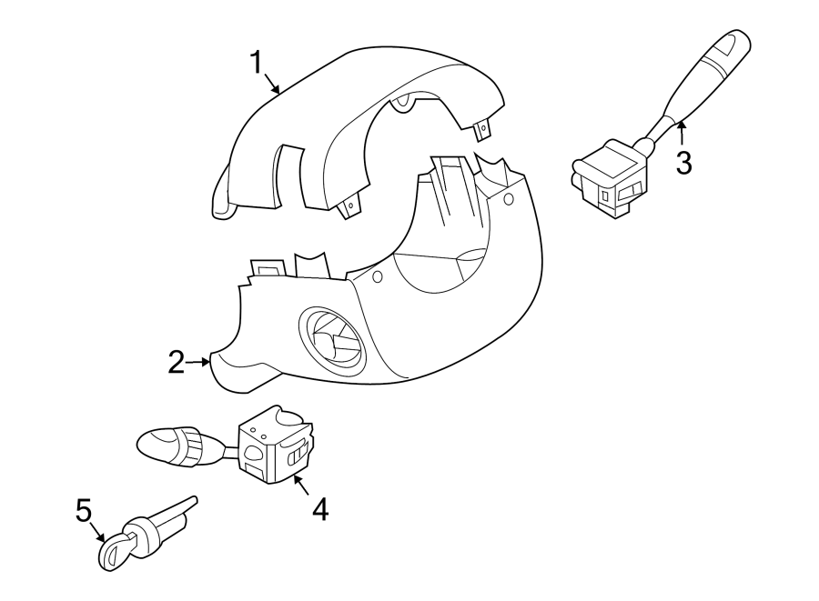 Diagram STEERING COLUMN. SHROUD. SWITCHES & LEVERS. for your 2005 Chevrolet Astro Base Standard Cargo Van 4.3L Vortec V6 A/T AWD 