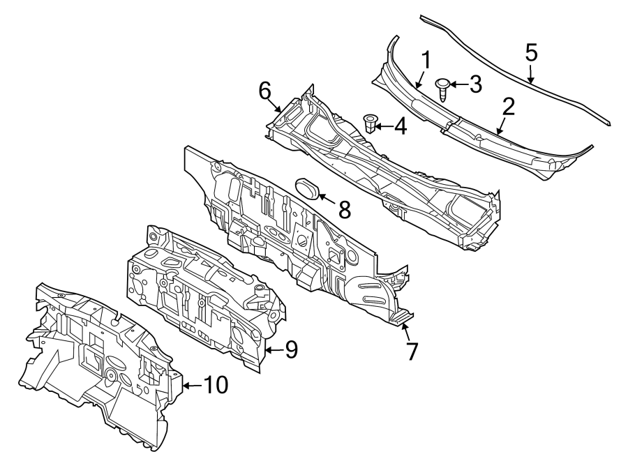 Diagram COWL. for your 2008 Chevrolet Suburban 1500   