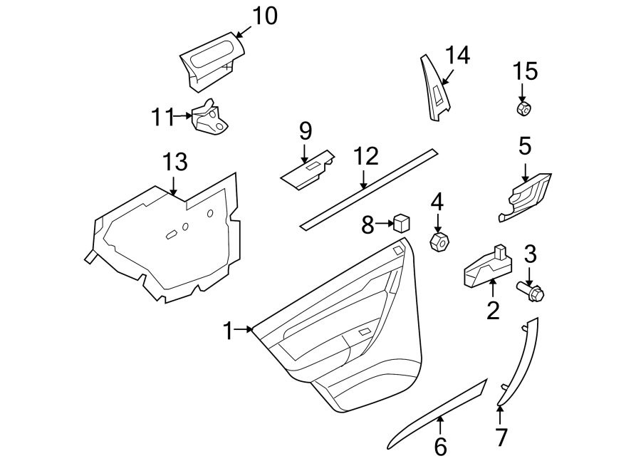 Diagram REAR DOOR. INTERIOR TRIM. for your 2005 Chevrolet Silverado   