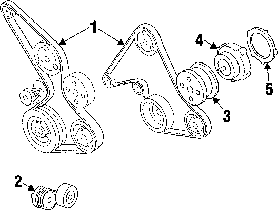 Diagram BELTS & PULLEYS. WATER PUMP. for your 1995 Chevrolet K2500  Base Standard Cab Pickup Fleetside 4.3L Chevrolet V6 A/T 