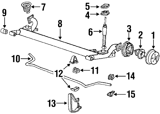 Diagram REAR SUSPENSION. BRAKE COMPONENTS. STABILIZER BAR & COMPONENTS. SUSPENSION COMPONENTS. for your 2018 GMC Sierra 2500 HD 6.6L Duramax V8 DIESEL A/T 4WD SLE Extended Cab Pickup Fleetside 