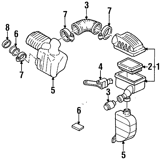 Diagram ENGINE / TRANSAXLE. AIR INLET. for your 2020 Chevrolet Spark   