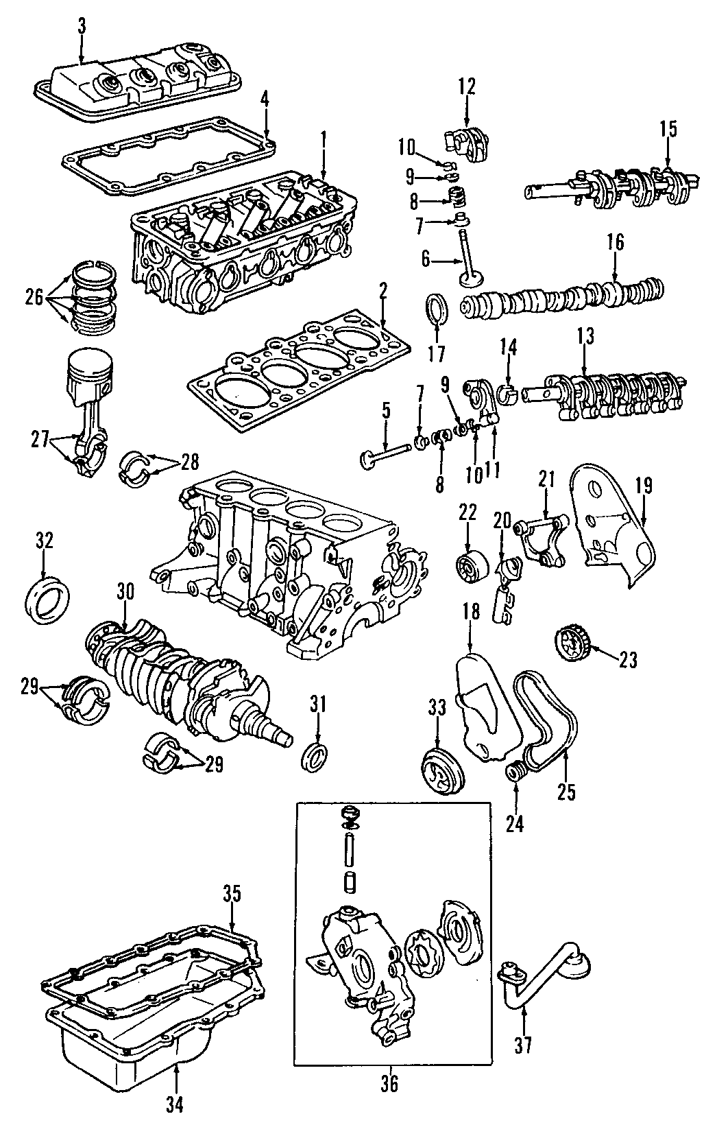 Diagram CAMSHAFT & TIMING. CRANKSHAFT & BEARINGS. CYLINDER HEAD & VALVES. LUBRICATION. MOUNTS. PISTONS. RINGS & BEARINGS. for your 1995 Dodge Neon   