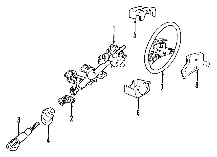 Diagram STEERING COLUMN. STEERING WHEEL. for your Dodge Neon  