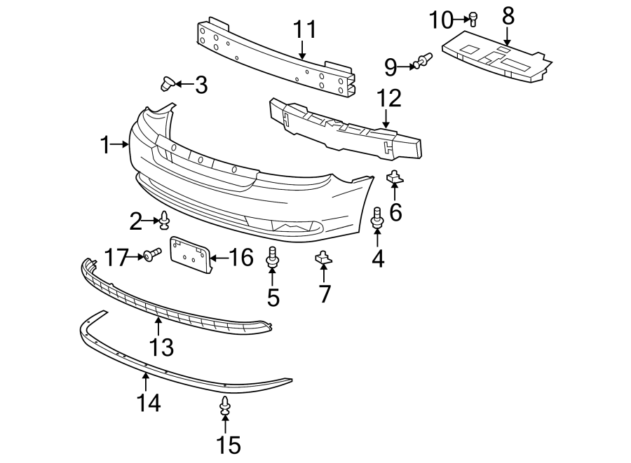 1FRONT BUMPER. BUMPER & COMPONENTS.https://images.simplepart.com/images/parts/motor/fullsize/CP04005.png