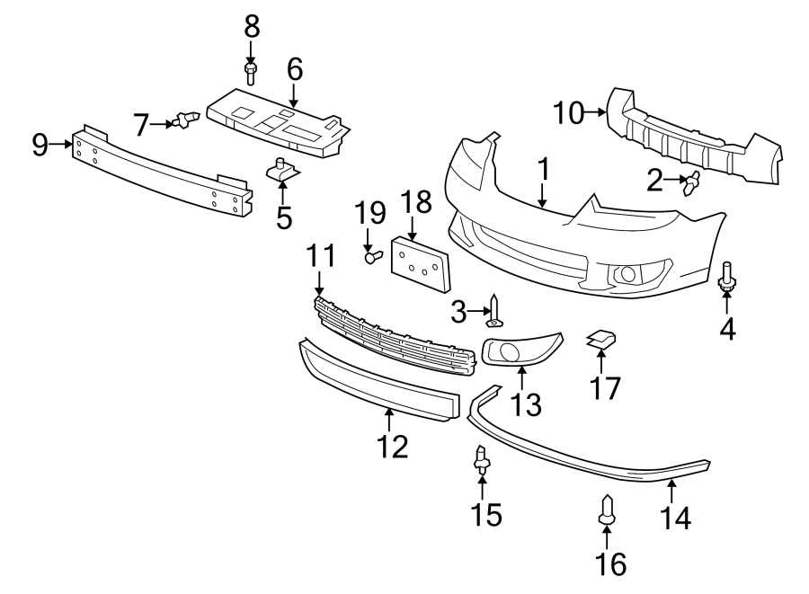 Diagram FRONT BUMPER. BUMPER & COMPONENTS. for your 2015 GMC Sierra 2500 HD 6.0L Vortec V8 A/T 4WD SLE Standard Cab Pickup 