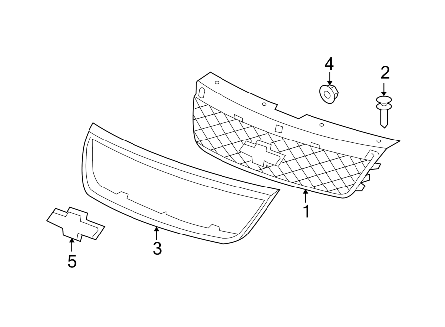 Diagram GRILLE & COMPONENTS. for your Cadillac ATS  