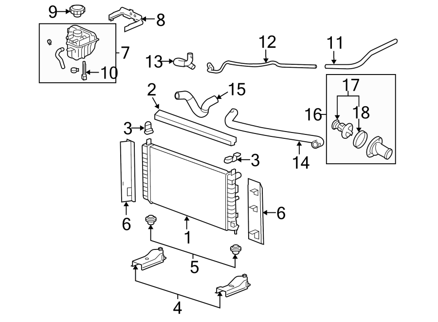 Diagram RADIATOR & COMPONENTS. for your 2025 Chevrolet Blazer   