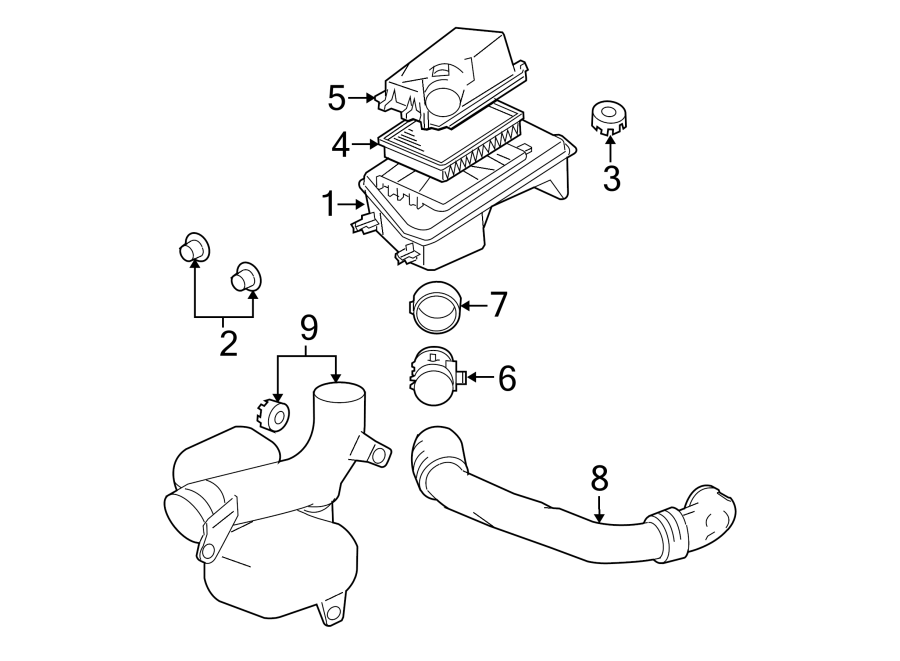 Diagram Engine / transaxle. Air intake. for your 2016 Chevrolet Spark 1.4L Ecotec M/T LS Hatchback 