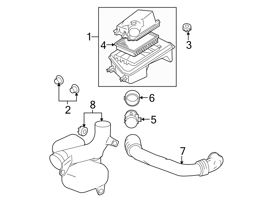 Diagram ENGINE / TRANSAXLE. AIR INTAKE. for your 2016 Chevrolet Spark 1.4L Ecotec M/T LS Hatchback 