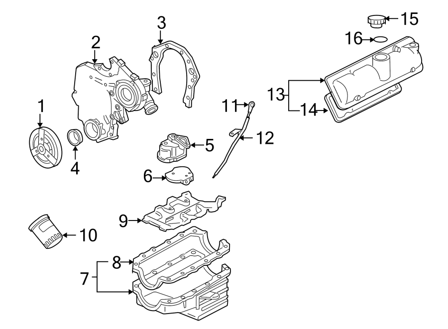 Diagram ENGINE / TRANSAXLE. ENGINE PARTS. for your 2005 Chevrolet SSR    