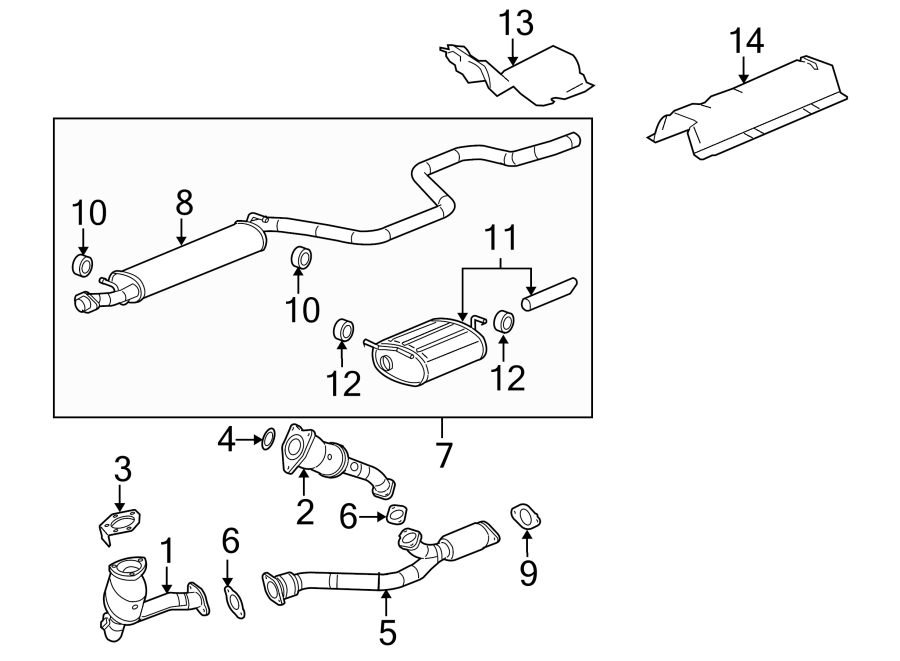 Diagram EXHAUST SYSTEM. EXHAUST COMPONENTS. for your 2017 Chevrolet Spark   