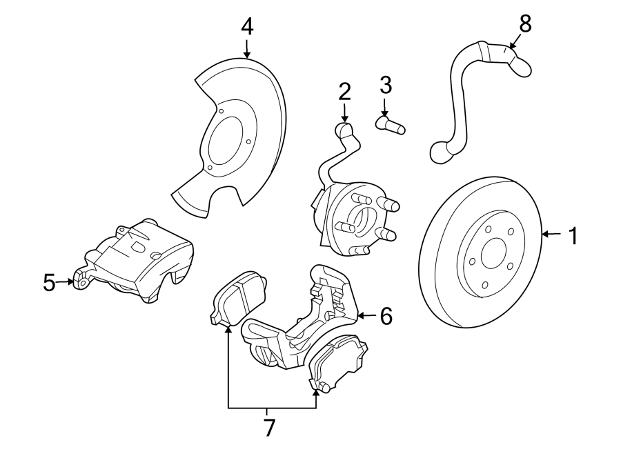 Diagram FRONT SUSPENSION. BRAKE COMPONENTS. for your 2024 Chevrolet Camaro   