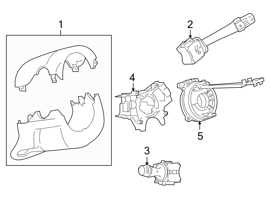 STEERING COLUMN. SHROUD. SWITCHES & LEVERS.