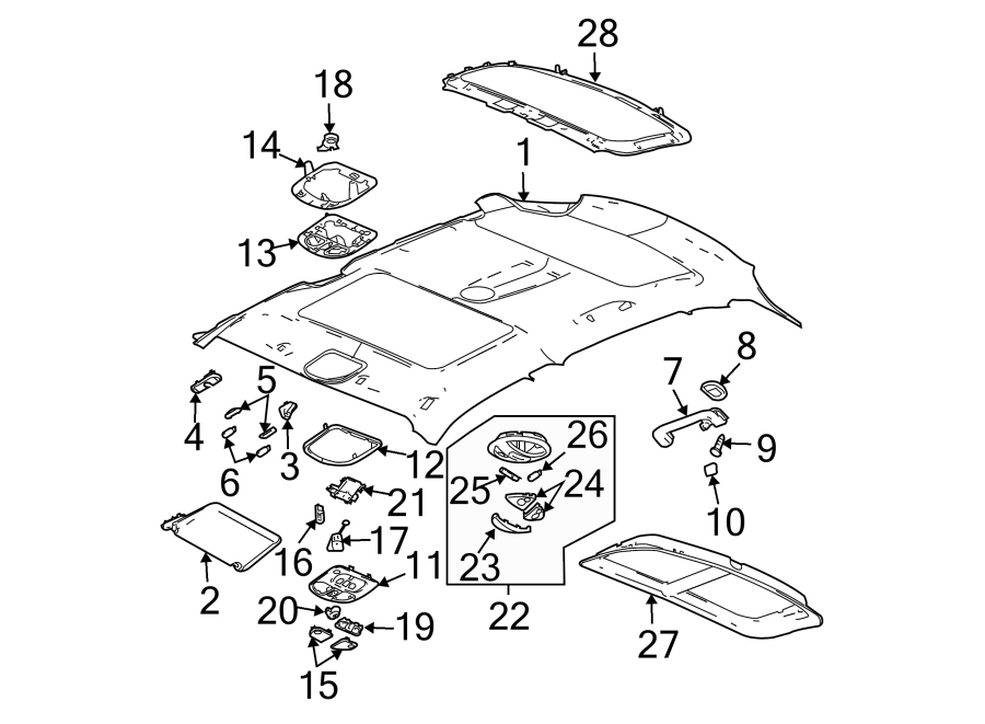 Diagram INTERIOR TRIM. for your 2005 Chevrolet SSR    