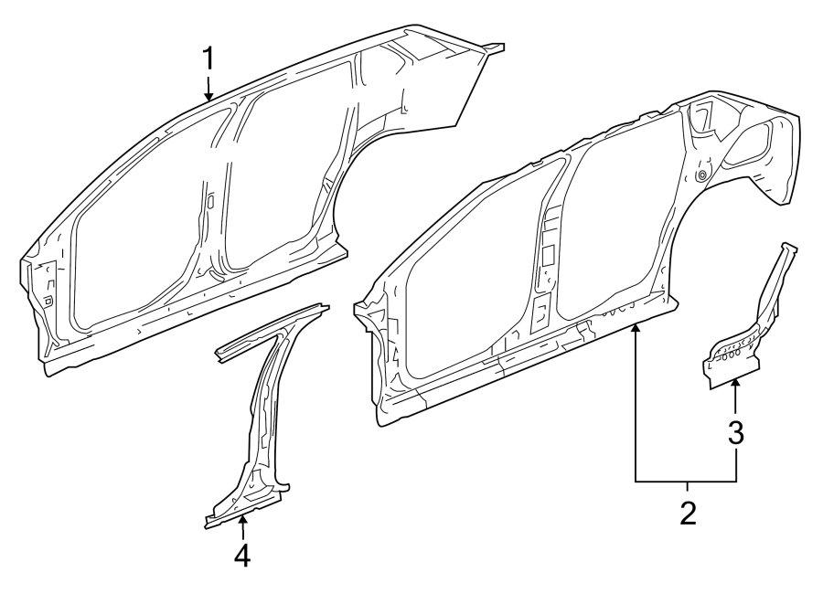 Diagram PILLARS. ROCKER & FLOOR. UNISIDE. for your 2018 Chevrolet Sonic   