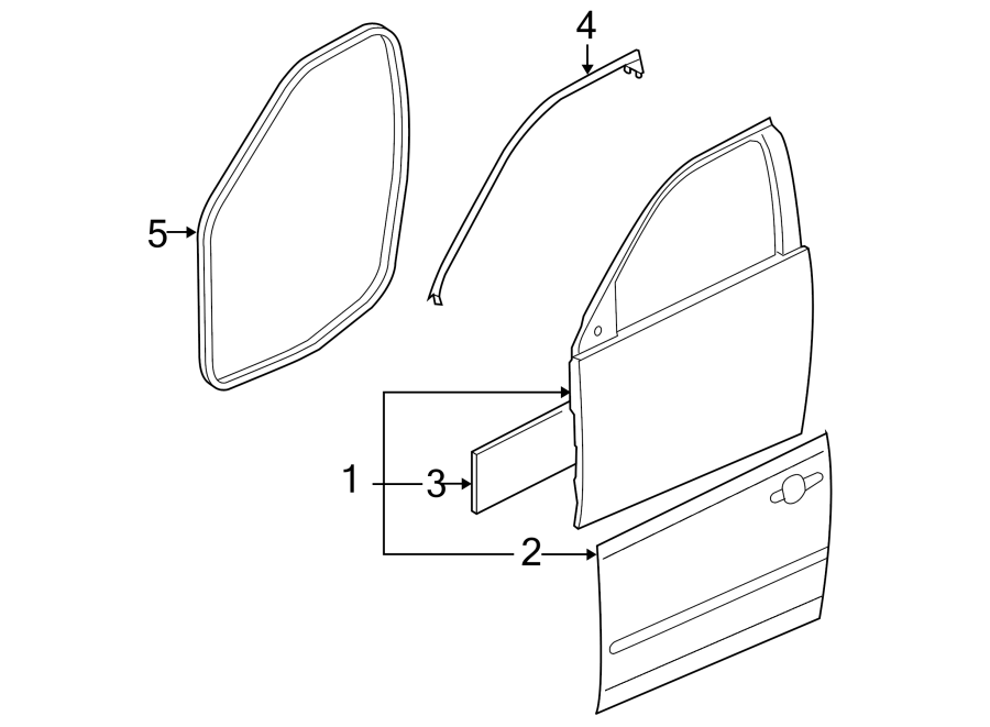 Diagram FRONT DOOR. DOOR & COMPONENTS. for your 1989 Buick Century   