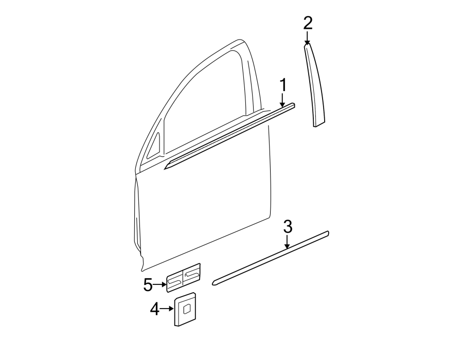 Diagram FRONT DOOR. EXTERIOR TRIM. for your 2013 Chevrolet Spark   