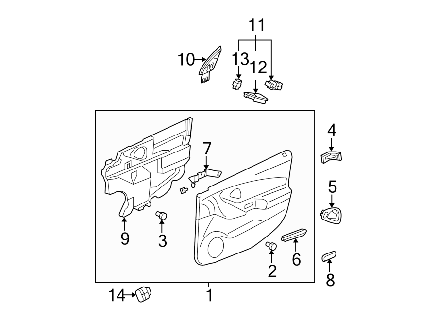 Diagram FRONT DOOR. INTERIOR TRIM. for your 2004 Chevrolet Impala   