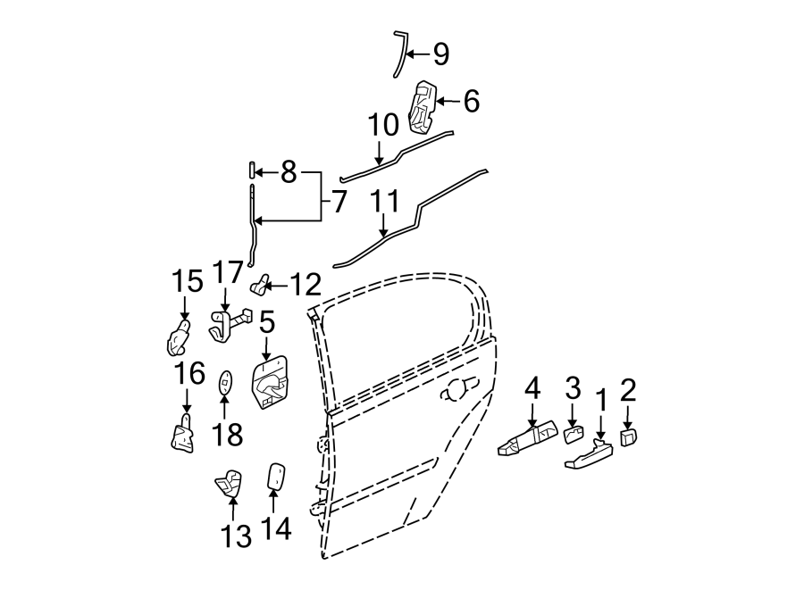 Diagram REAR DOOR. LOCK & HARDWARE. for your Buick Century  