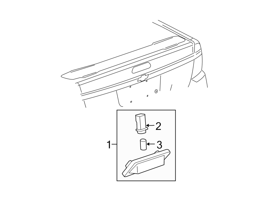 Full size assembly image of REAR LAMPS. LICENSE LAMPS. (1/1)