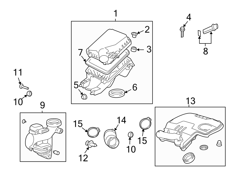 Diagram ENGINE / TRANSAXLE. AIR INTAKE. for your 2016 Chevrolet Spark  LT Hatchback 