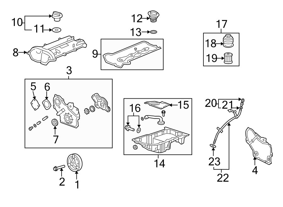 Diagram ENGINE / TRANSAXLE. ENGINE PARTS. for your 2005 Chevrolet Uplander    