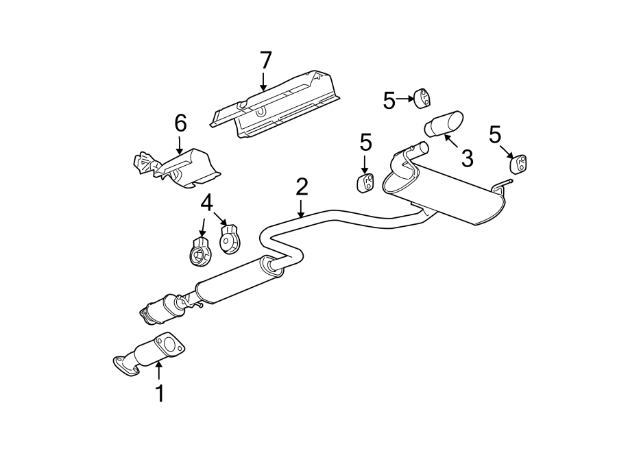 Diagram Exhaust system. for your 1992 Chevrolet K3500  Scottsdale Extended Cab Pickup Fleetside 6.5L V8 DIESEL A/T 