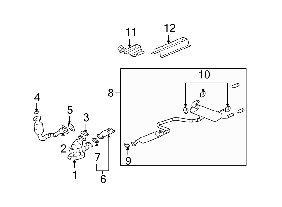 1EXHAUST SYSTEM. EXHAUST COMPONENTS.https://images.simplepart.com/images/parts/motor/fullsize/CP08255.png