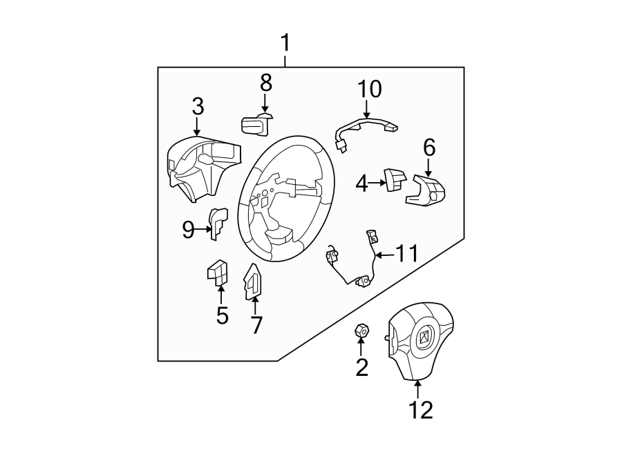 Diagram STEERING WHEEL & TRIM. for your 2021 Chevrolet Suburban  Premier Sport Utility  