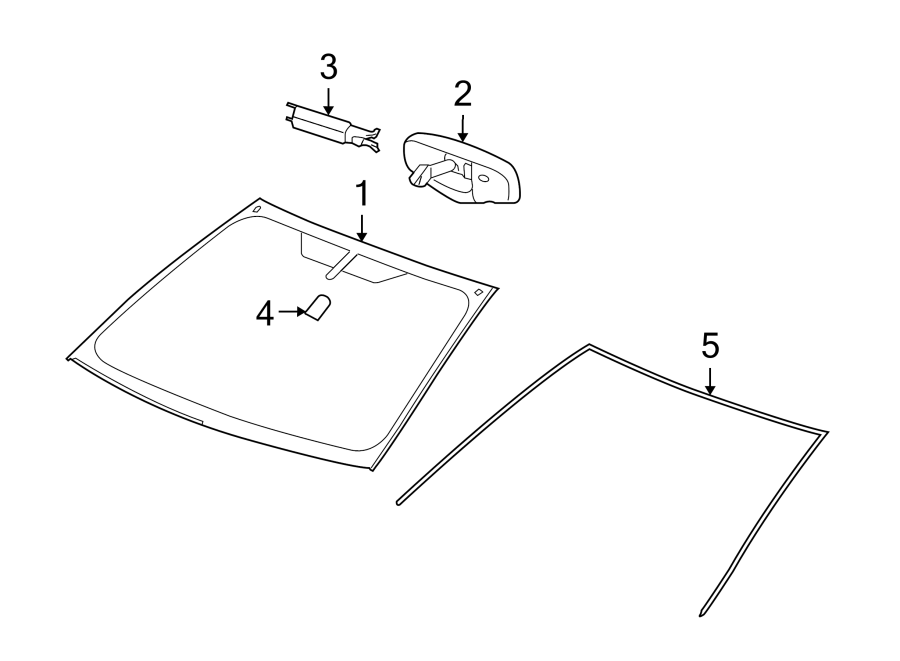 Diagram WINDSHIELD. GLASS. REVEAL MOLDINGS. for your Cadillac