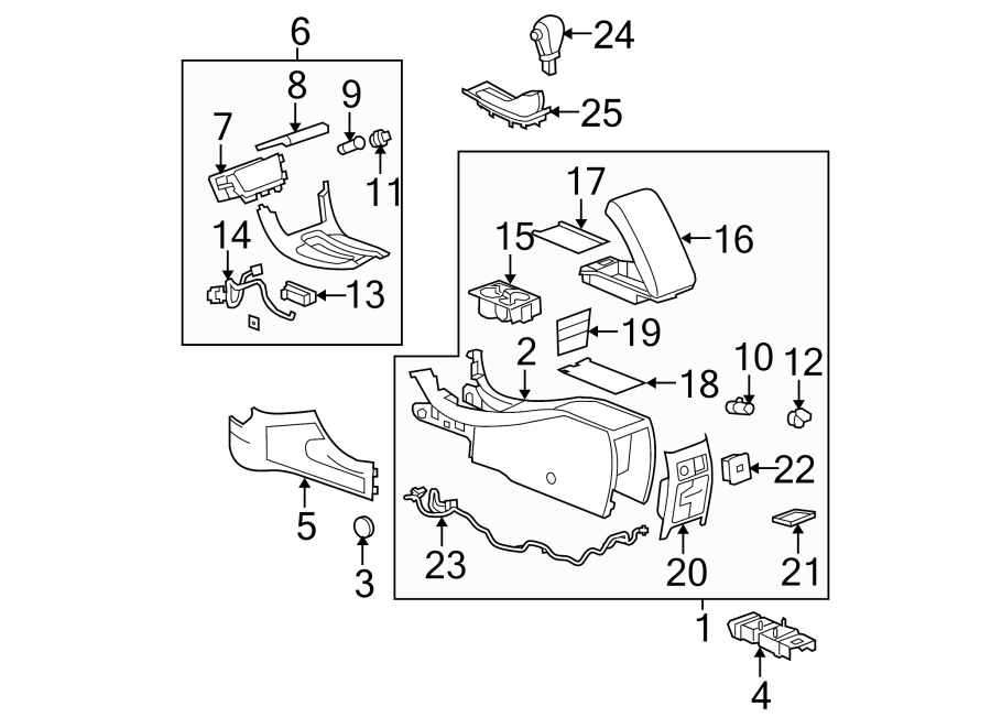 Diagram CENTER CONSOLE. for your 2018 Chevrolet Spark  LT Hatchback 