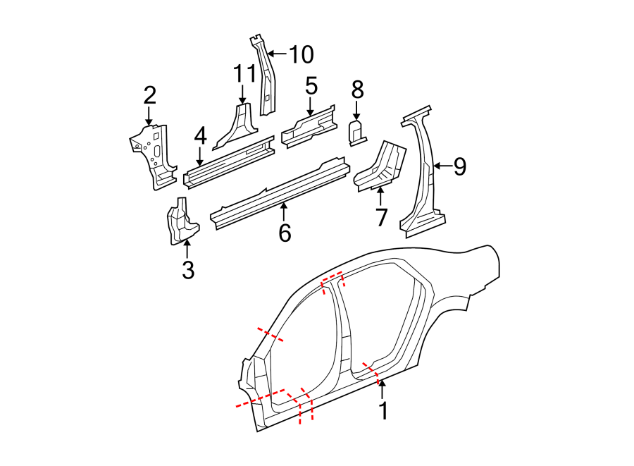 1PILLARS. ROCKER & FLOOR.https://images.simplepart.com/images/parts/motor/fullsize/CP08455.png