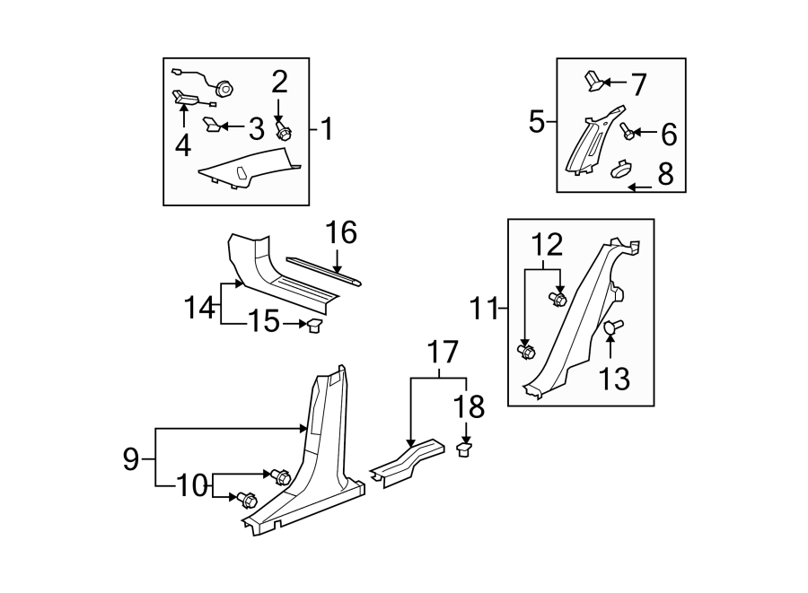 Diagram PILLARS. ROCKER & FLOOR. INTERIOR TRIM. for your 2005 Chevrolet Express 2500   