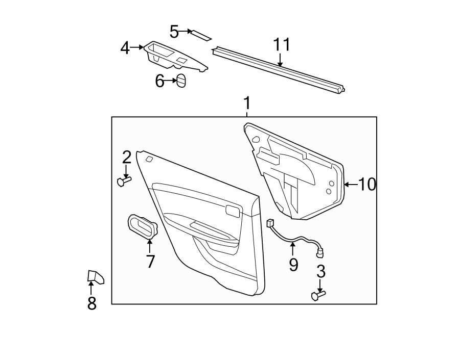 Diagram REAR DOOR. INTERIOR TRIM. for your 2015 Chevrolet Spark   