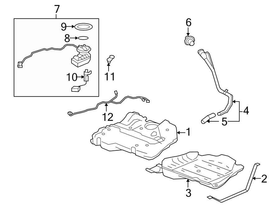 Diagram FUEL SYSTEM COMPONENTS. for your 2015 GMC Sierra 2500 HD 6.6L Duramax V8 DIESEL A/T RWD SLE Standard Cab Pickup Fleetside 