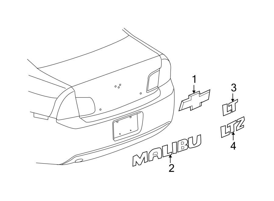 Diagram TRUNK LID. EXTERIOR TRIM. for your Buick Century  