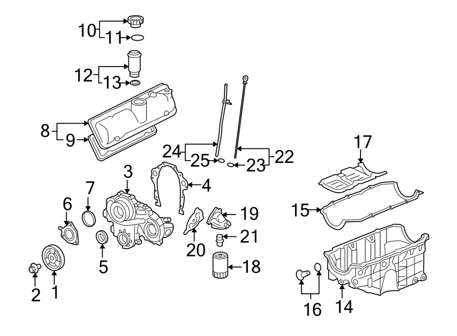 Diagram ENGINE / TRANSAXLE. ENGINE PARTS. for your 2005 Chevrolet Express 1500   