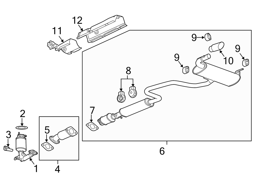 Diagram EXHAUST SYSTEM. EXHAUST COMPONENTS. for your 1996 Chevrolet Camaro   