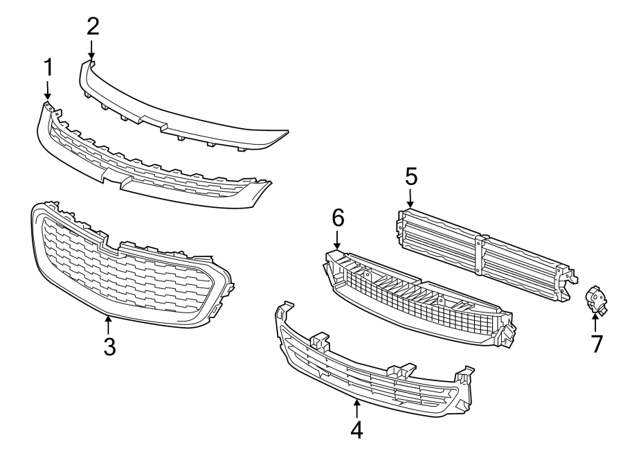 6Front bumper & grille. Grille & components.https://images.simplepart.com/images/parts/motor/fullsize/CP13012.png