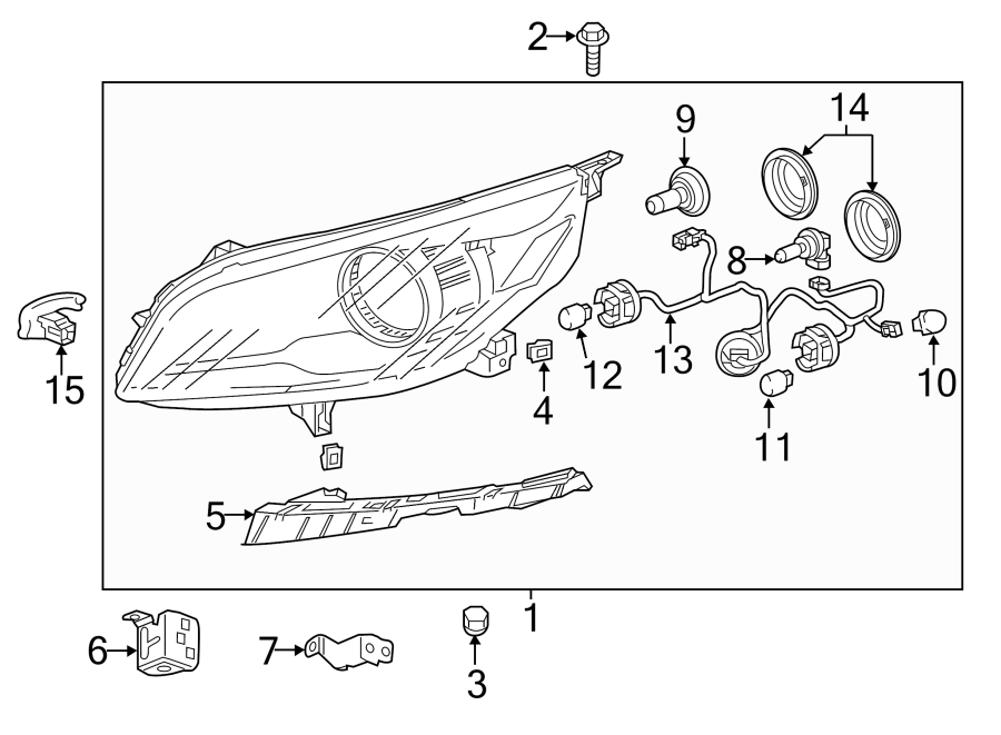 Diagram FRONT LAMPS. HEADLAMP COMPONENTS. for your 2008 Chevrolet Trailblazer   