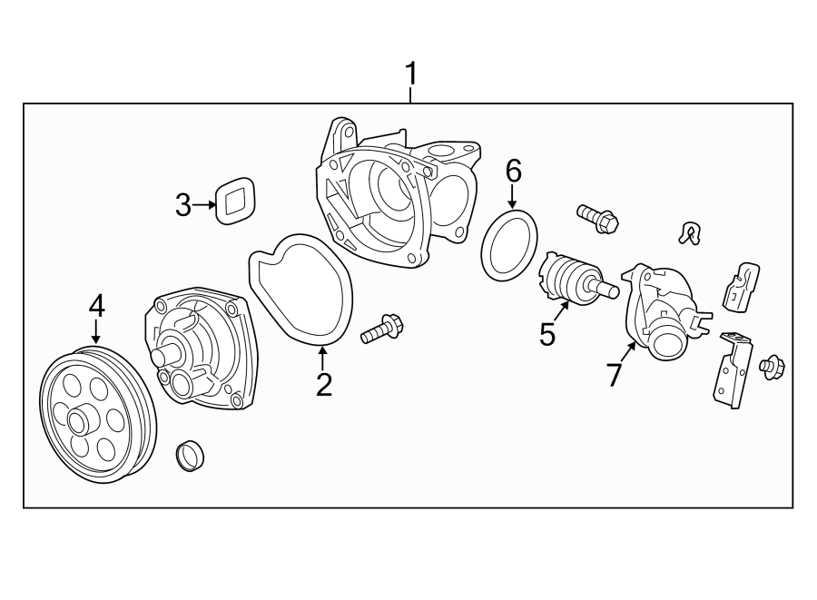 Diagram WATER PUMP. for your 2005 GMC Envoy   