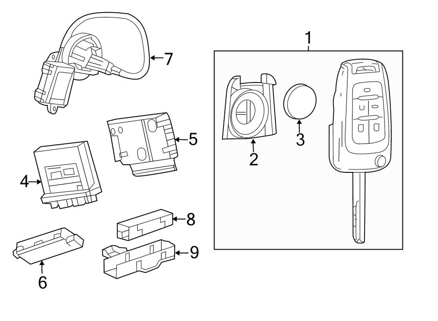 Diagram KEYLESS ENTRY COMPONENTS. for your Chevrolet Spark  